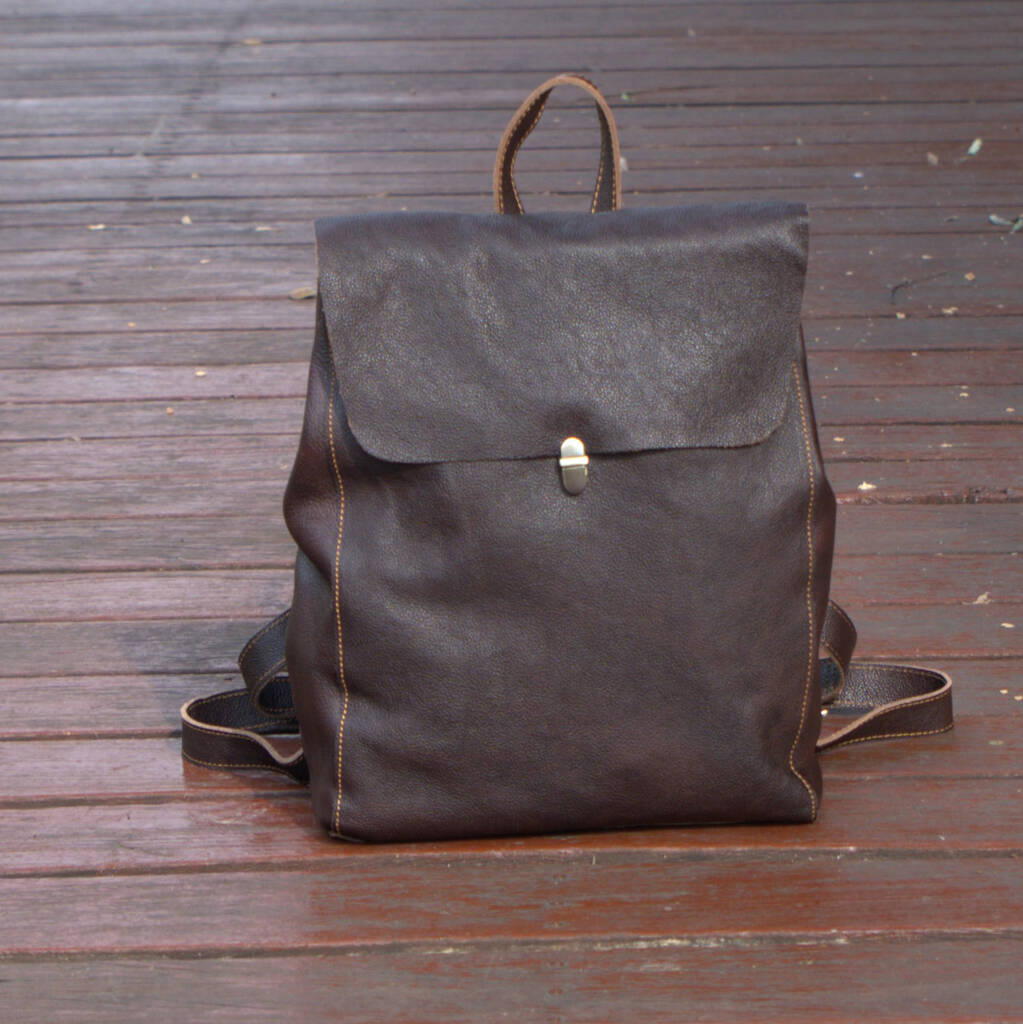 Womens Colorway Genuine Leather Backpack By EAZO
