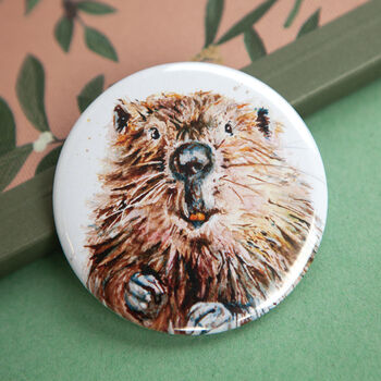 Inky Beaver Compact Pocket Mirror, 3 of 4