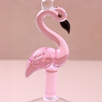 G Decor Set Of Four Flamingo Stem Handmade Glassware Pink Flamingo Cocktail And Martini Sculpted Glasses, 2 of 3