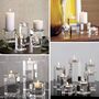 Three Pieces Crystal Glass Candle Holder Set, thumbnail 3 of 7