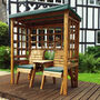 Henley Garden Two Seat Arbour Arch Seat With Side Table, thumbnail 6 of 10