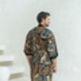 Men's Batik Robe In Navy, thumbnail 5 of 7