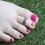 Black Bohemian Midi Beach Stacking Band Toe Ring, thumbnail 1 of 8