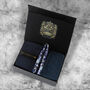 Mens Luxury Dion Blue Tweed Tie Gift Box Set, thumbnail 1 of 3