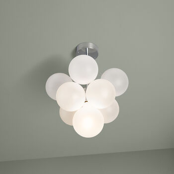 Low Rise Mini Frosted Bubble Chandelier, 5 of 9