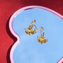 Happy Flying Heart Hoop Earrings, thumbnail 3 of 6