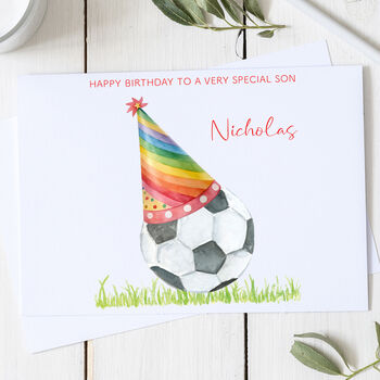 Personalised Son Football Birthday Card, 2 of 2