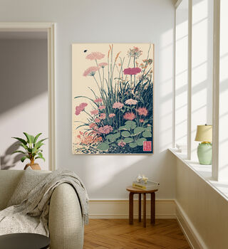 Japanese Flower Meadow Vintage Art Print, 3 of 4