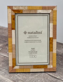 Natalini Yellow And Cream Marquetry Photo Frame, 2 of 4
