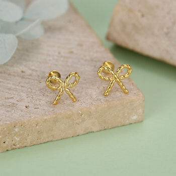 Sterling Silver Bow Stud Earrings 16 G Flat Back Labret, 2 of 10