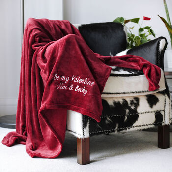 Personalised Ruby Red Blanket With Your Own Text, 3 of 7