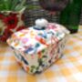 Lidded Butterdish In Paint Splashes Design, thumbnail 3 of 6