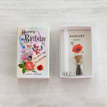 August Birth Flower Poppy Seeds And Birthday Candle, 3 of 8
