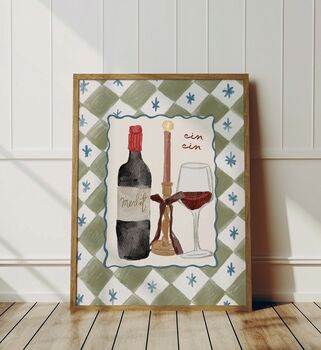 Cin Cin Red Wine Print, 3 of 3
