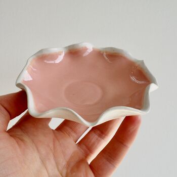 Handmade Pink Ceramic Curvy Soap Dish, 10 of 12