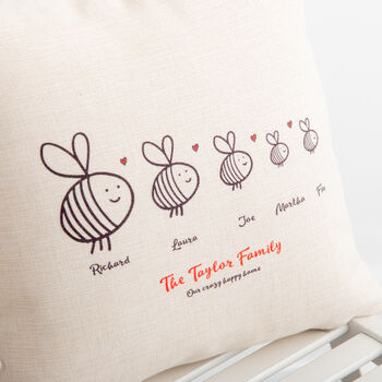 Personalised Family Bees Cushion, 3 of 5