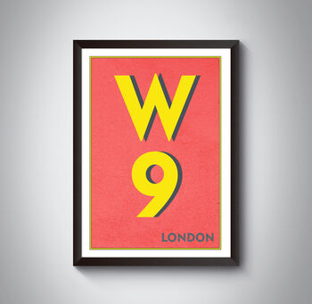W9 Maida Vale, London Postcode Typography Print, 5 of 10