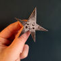 Silver And Black Star Brooch, thumbnail 1 of 2