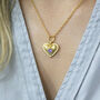 Ribbed Heart Necklace With Birthstone Detail, thumbnail 5 of 10