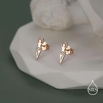 Mother Earth / Neolithic Goddess / Fertility Goddess Stud Earrings In Sterling Silver, 2 of 12
