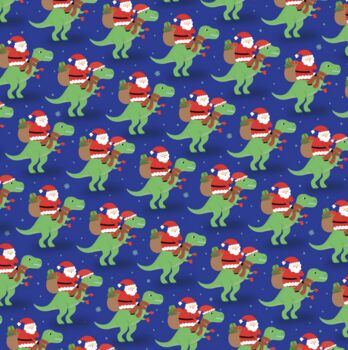 Santa Dinosaur Wrapping Paper, 3 of 3