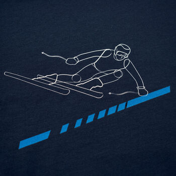 Ski Racer Two Navy Organic T Shirt, 4 of 6