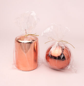 G Decor Rose Gold Glass Effect Metallic Candle, 5 of 5