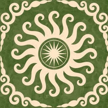 Let Go And Flow, Green, Bohemian Celestial Sun Yoga Meditation Art Poster, 3 of 3