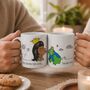 Fairytale Couple Personalised Kiss A Frog Engagement Gift Mug, thumbnail 1 of 11