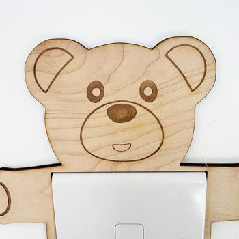 Wooden Teddy Bear Light Switch Cover Surround, 6 of 6