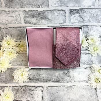 Desert Rose Paisley Wedding Tie Set, 3 of 6