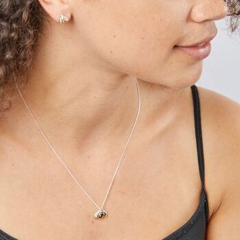 Personalised Sterling Silver And Gold Bee Necklace, 3 of 10
