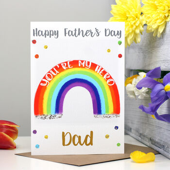 Rainbow Hero Father's Day Card, 2 of 6