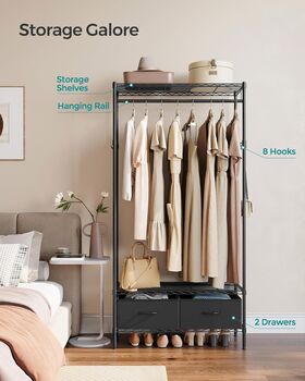 Heavy Duty Garment Rack With Drawers And Hanging Rail, 2 of 8