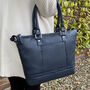 Genuine Leather Dark Navy Leather Handbag, Shoulder Bag, thumbnail 1 of 5