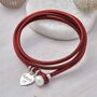 Personalised Silver And Leather Pearl Clasp Bracelet, thumbnail 1 of 7