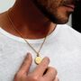 Compass Men's Necklace 18 K Gold Plated Steel, thumbnail 7 of 7