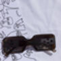 Grey Monogram Sided Rectangle Narrow Sunglasses, thumbnail 3 of 6