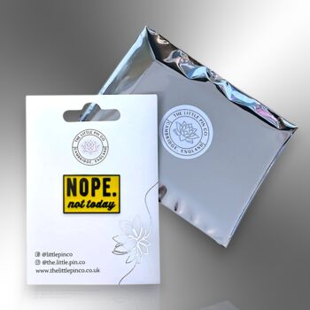 Nope Not Today Yellow Enamel Pin Badge, Mental Health And Chronic Illness Awareness Gift, 5 of 8