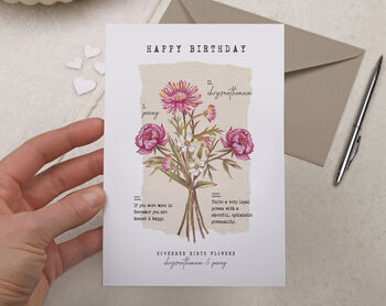 November Birth Month Happy Birthday Card, 2 of 2