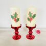 Christmas Holly Pillar Candle, thumbnail 7 of 7
