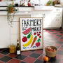 Farmer's Market Kitchen Wall Art Hand Painted Print, thumbnail 1 of 6