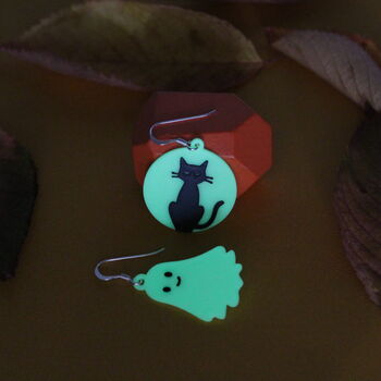 Mismatch Halloween Glow In The Dark Earrings, 2 of 5