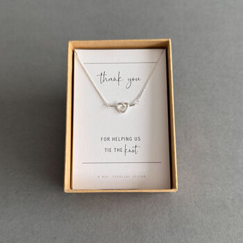 Thank You Heart Knot Necklace – Bridesmaid Or Wedding Party Gift, 6 of 12