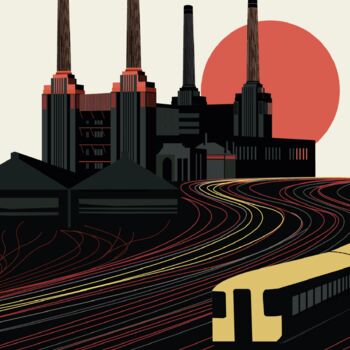 Battersea Sunset London Mini Greeting Cards. A6 Size, 2 of 2