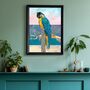 Custom Summer Print Macaw Chilling On Beach Scene, thumbnail 2 of 6