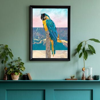 Custom Summer Print Macaw Chilling On Beach Scene, 2 of 6
