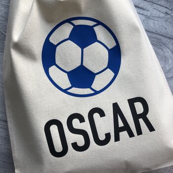 Personalised Football Drawstring Children's Storage Bag, 4 of 5