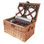 Four Person Green Tweed Chest Picnic Hamper, thumbnail 2 of 6