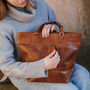Leather Shoulder Bag Tote With Tassel, thumbnail 2 of 6